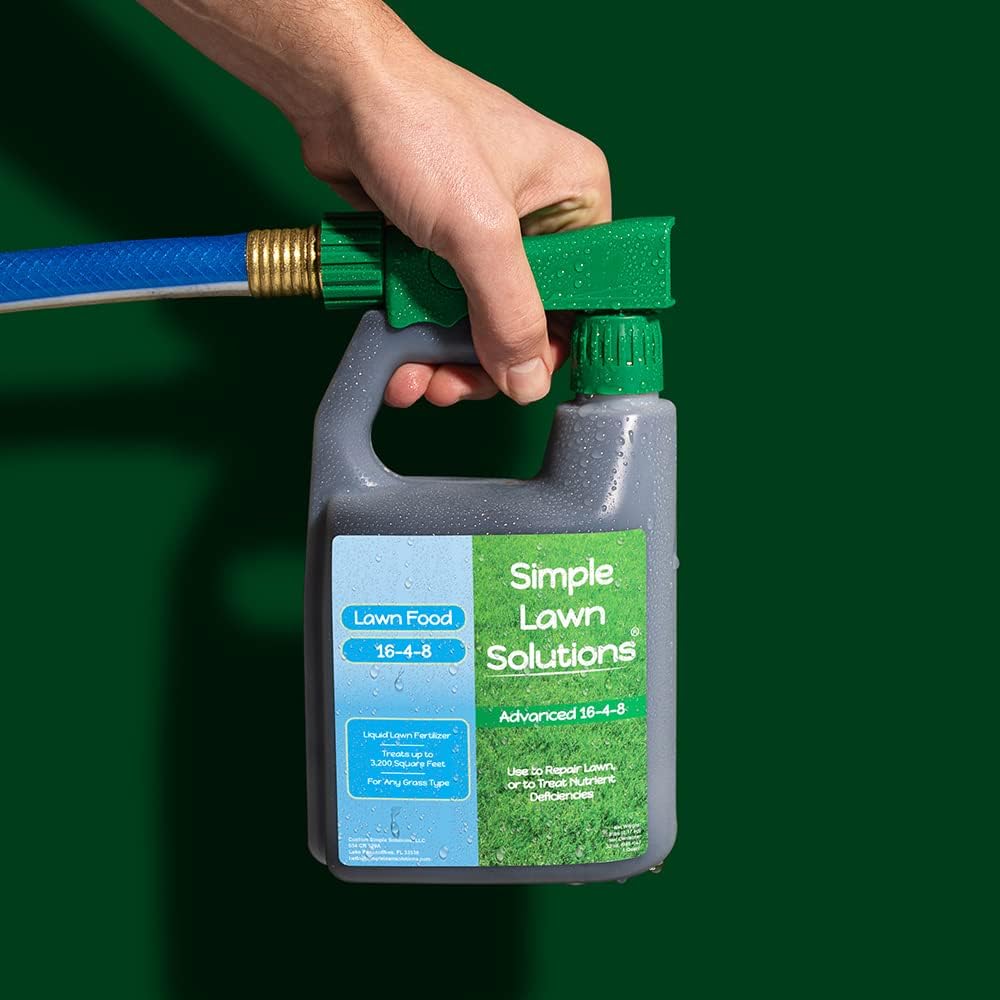 Advanced 16-4-8 Balanced Npk - Lawn Food Quality Liquid Fertilizer - Spring & Summer Concentrated Spray - Any Grass Type - Simple Lawn Solutions (32 Ounce)