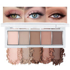 Mivota 5Color Matte Eyeshadow Palette, Neutral Cool-Toned Taupe Eye Shadows, Velvety Long-Lasting Formula For Natural Everyday Makeup, For Brown Eyes Long Lasting Naturing-Looking (#02)