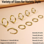 Small Gold Hoop Earrings Lightweight: Hinged Huggie Hoop Earrings for Lobe Cartilage Helix Tiny Hoops Earrings in Silver Black for Women Men