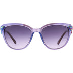 Betsey Johnson Women's Serpentine Cat Eye Sunglasses Purple Crystal With Oil Slick Snakes