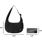 Westbronco Small Puffer Crescent Shoulder Bag For Women, Nylon Quilted Shoulder Purses, Puffy Handbags With Adjustable Strap