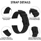 Tiesome Silicone Watch Bands, Quick Release Waterproof Soft Rubber Replacement Straps With Silver Plated Stainless Steel Buckle Compatible With Sport Watch For Men Women