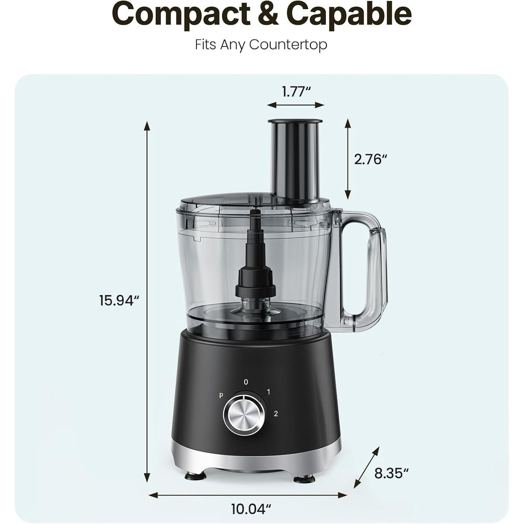 Olixis Food Processor 10.5 Cups, 600W Powerful Food Processors With 5 Blades, Dishwasher Safe Meat Grinder For Slicing, Shredding, Chopping, Kneading, For Meat, Vegetables, Fruit, Dough