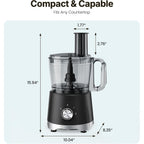 Olixis Food Processor 10.5 Cups, 600W Powerful Food Processors With 5 Blades, Dishwasher Safe Meat Grinder For Slicing, Shredding, Chopping, Kneading, For Meat, Vegetables, Fruit, Dough