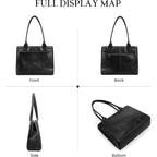 Genuine Leather Tote Bag For Women Small Tote Bag With Zipper Work Purse With Compartment Purses And Handbags For Travel