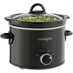 Crock-Pot 2-Quart Manual Slow Cooker, Feeds 2+ People, Great for Small Meals, Dips, & Sides; Removable Stoneware is Oven & Dishwasher-Safe, Black