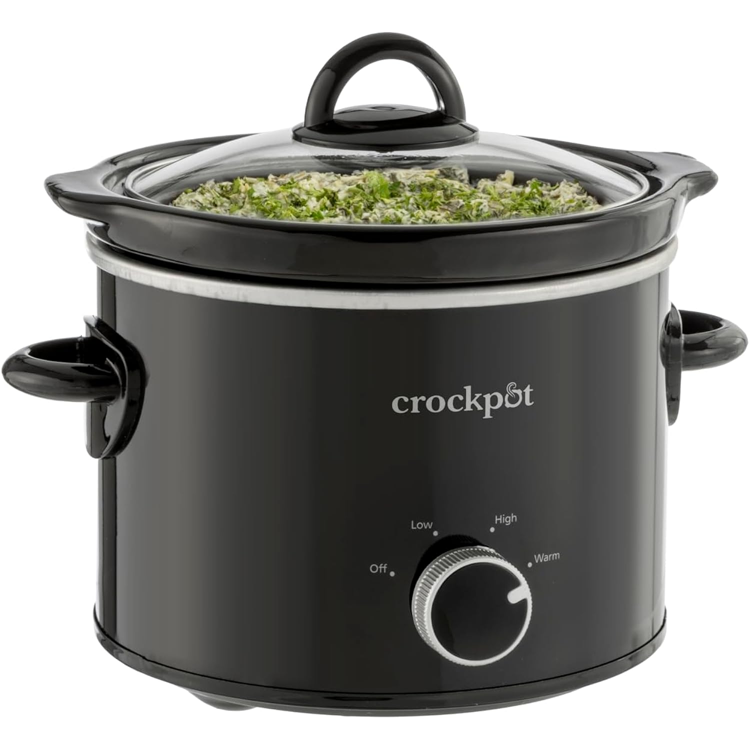 Crock-Pot 2-Quart Manual Slow Cooker, Feeds 2+ People, Great for Small Meals, Dips, & Sides; Removable Stoneware is Oven & Dishwasher-Safe, Black