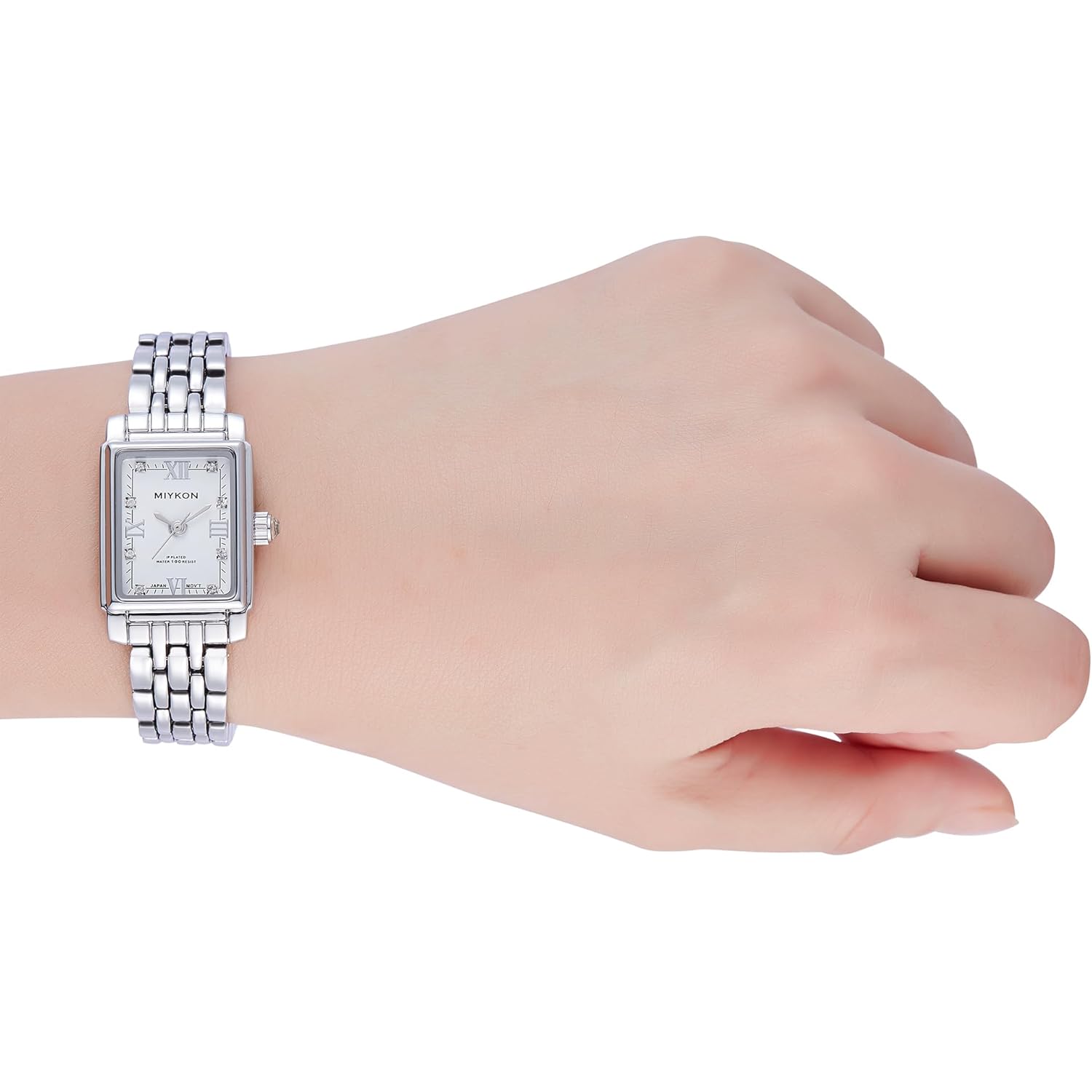 Miykon Dainty Watches for Women - Small Face Square Womens Watch with Genuine Crystals, Classic Luxury Style Bracelet Watch for Petite Thin Wrists, Cute & Unique - Japanese Quartz, Waterproof to 100ft