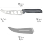 Zyliss Cheese Knife – Stainless Steel Blade with Non-Stick Holes & Forked Tip for Serving – Cuts Soft, Semi-Soft & Firm Cheeses – Wheat Straw Handle, Dishwasher Safe, 5-Year Guarantee – 5"