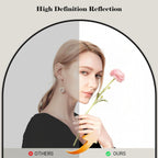 57" X 20" Arched Full Length Mirror - Wall Mounted/Floor Mirror Aluminum Alloy Frame Full Body Mirrors For Bathroom Living Room Bedroom And Entryway,Black