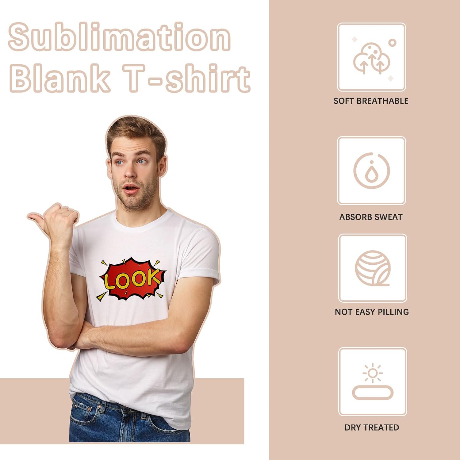 Orj 8 Pcs Unisex Tshirts For Adults Sublimation Blank T Shirt White Polyester Shirts Crew Neck Short Sleeve For Sublimation