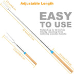 10 Pcs Marshmallow Roasting Sticks For Fire Pit Long 32Inch, Smores Sticks Skewers, Smores Kit For Fire Pit, Premium Telescoping Hot Dog Roasting Sticks For Campfire Accessories Outside Camping Vopton