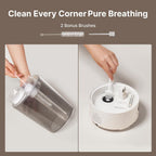 Homvana 3.6L Top-Fill Cool Mist Humidifiers For Bedroom, Large Room & Plants, 23Db Ultra-Quiet, Easy-To-Clean 2-In-1 Baby Humidifier & Oil Diffuser For Congestion Relief, Lasts Up To 4 Nights (Grey)