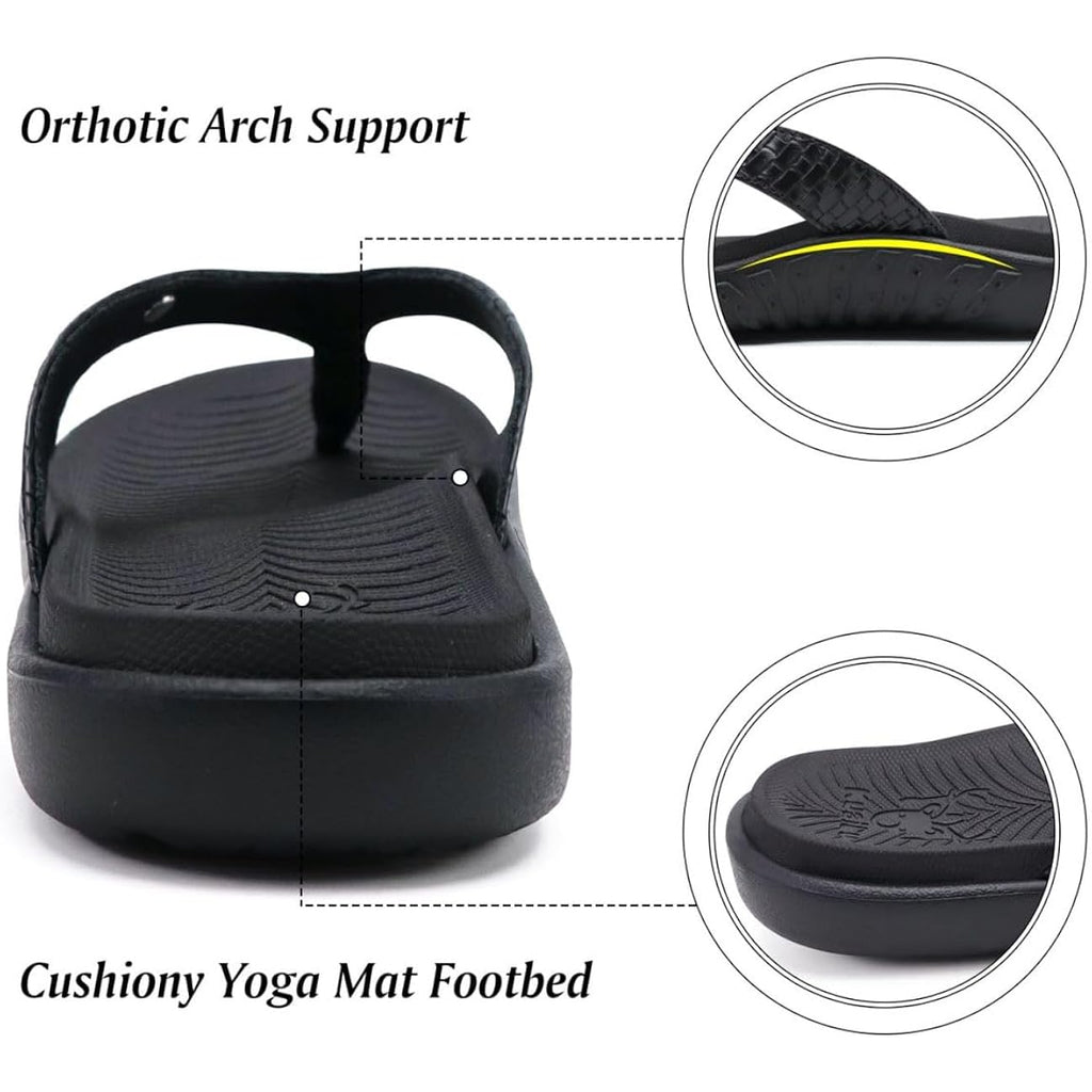 Kuailu Womens Flip Flops Ladies Yoga Mat Comfortable Walking Thong Sandals With Plantar Fasciitis Arch Support Slip On Indoor Outdoor For Summer