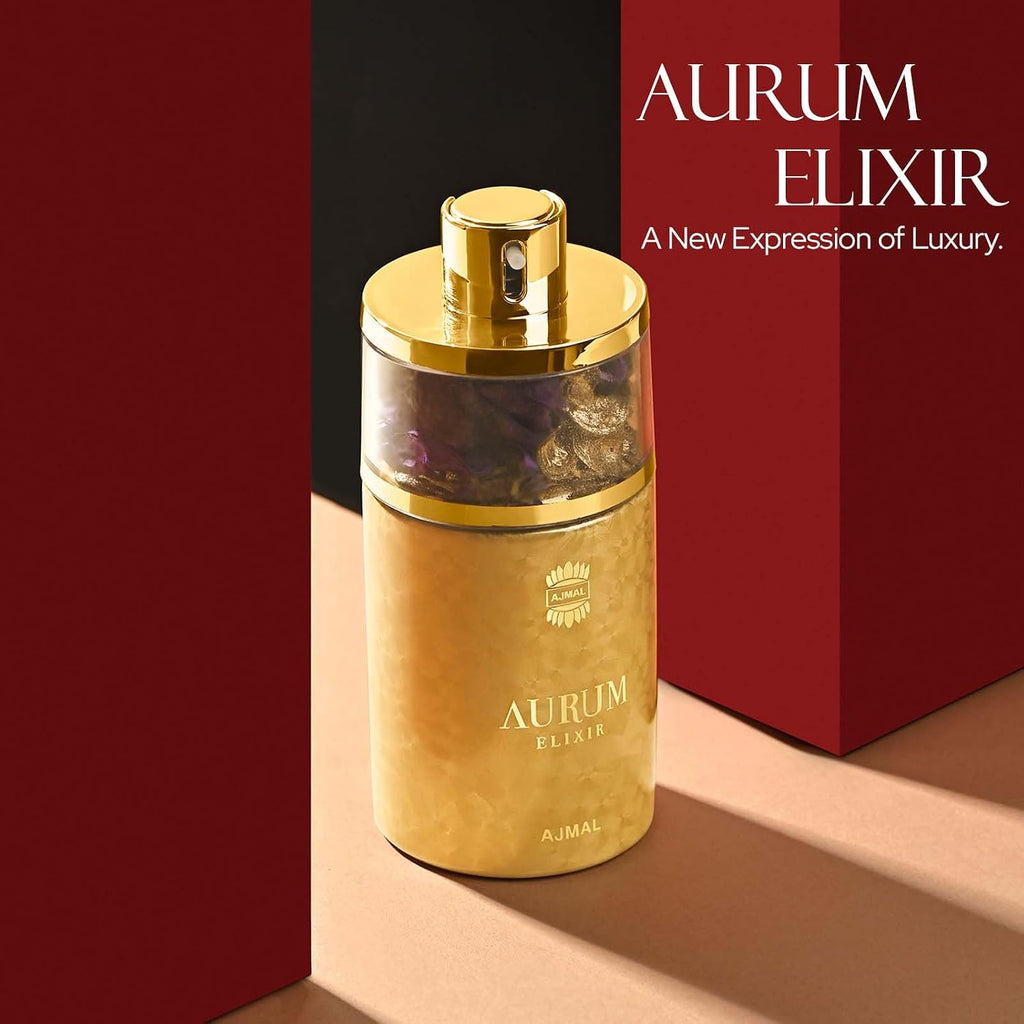 Ajmal Aurum Elixir Eau De Parfum For Women, 2.5 Fl Oz / 75 Ml, Floral Fruity Gourmand Fragrance, Long Lasting Women’S Perfume, Made In Dubai