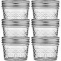 Ball Wide Mouth Quilted Crystal Jelly Jars With Lids And Bands, Used For Canning, Pickling, Juice, Jam, Jelly, Quarter Pint Size (4 Ounce (Pack Of 6))