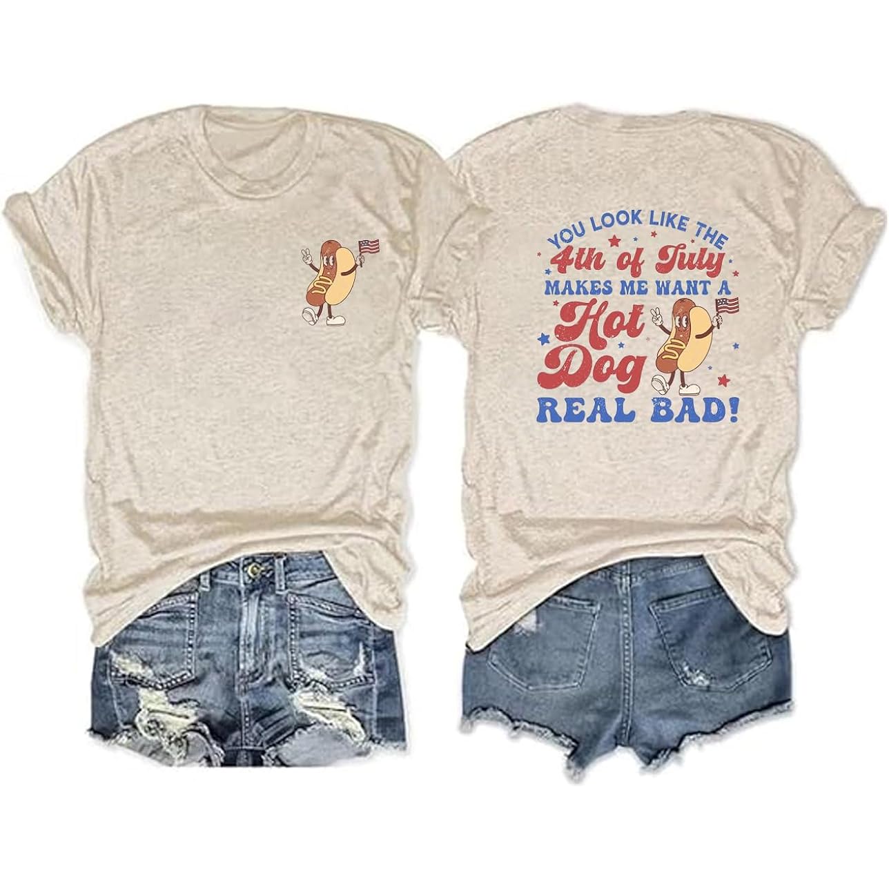 4th of July Shirts for Women America Flag Shirts Patriot 1776 Memorial Day Tops Front Back Printing BBQ Tee