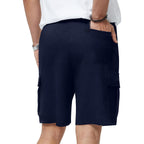 Mens Casual Sweat Cargo Cotton Shorts Drawstring Elastic Waist Athletic Workout Gym Jogger Shorts With 5 Pockets