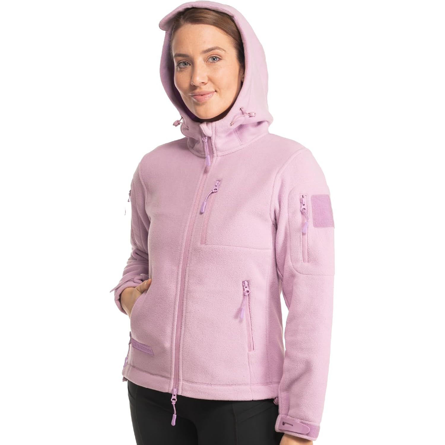 Baerskin Tactical Fleece Hoodie For Women 330Gsm - Full Zip 12 Pocket Warm Womens Hoodie Jacket