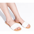 Fitory Women'S Slide Sandals Fashion Round Toe With Classic Single Strap Slippers For Summer