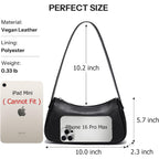Small Shoulder Bag For Women Cute Mini Purse Trendy Vegan Leather Y2K Crescent Handbag