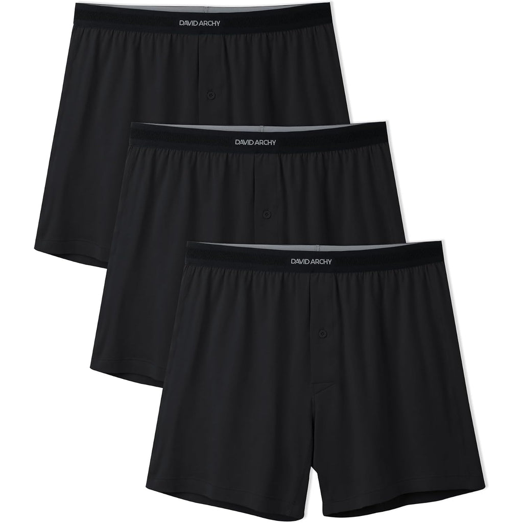 David Archy Combed Cotton Boxers For Men Soft Underwear Mens Boxers Knit Boxer Shorts For Men Pack