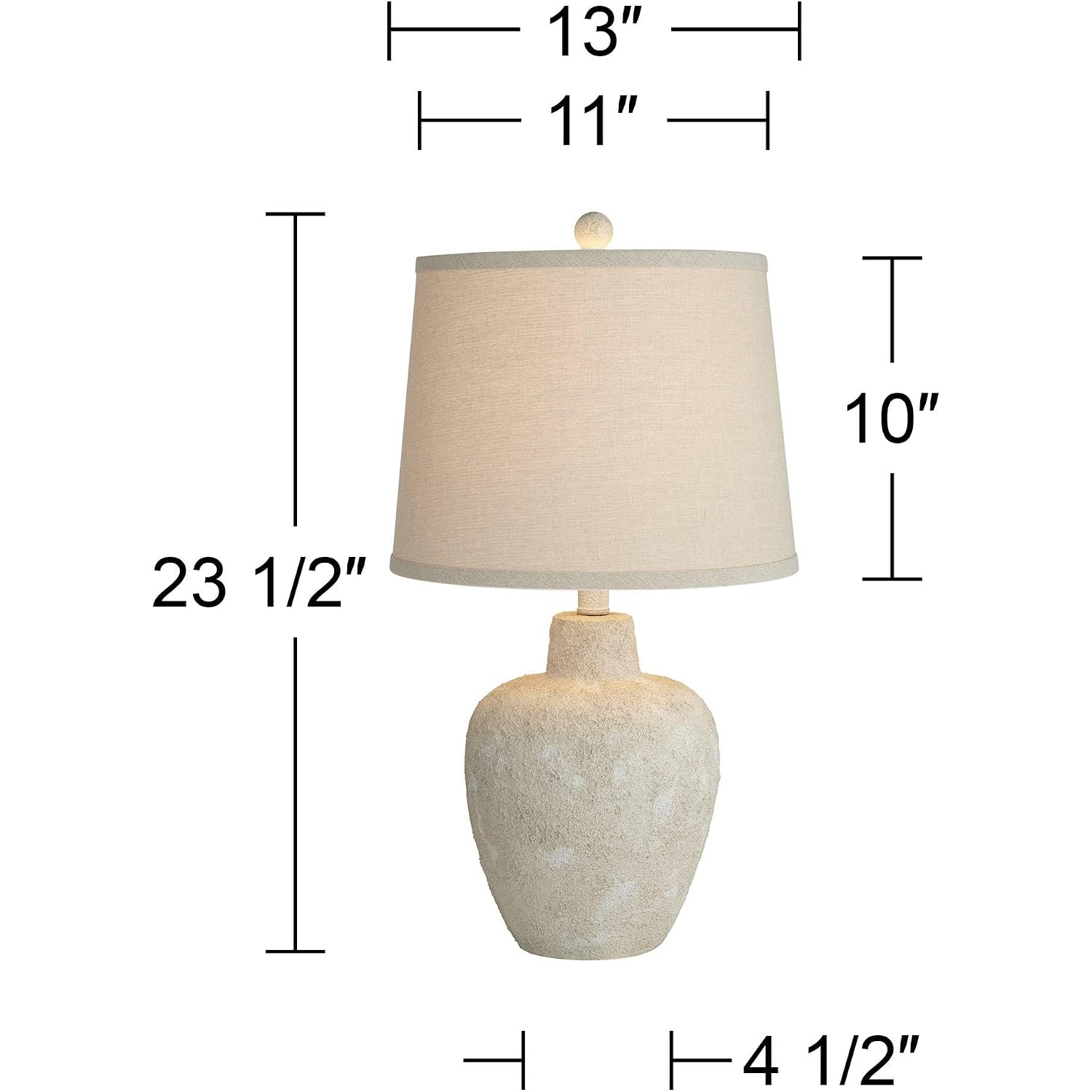 Romeo 23 1/2" High Table Lamps Set Of 2 Distressed Earth Jar Farmhouse | Coastal Beige Rustic Natural Cottage Living Room Bedroom Bedside Nightstand House Office Home Family