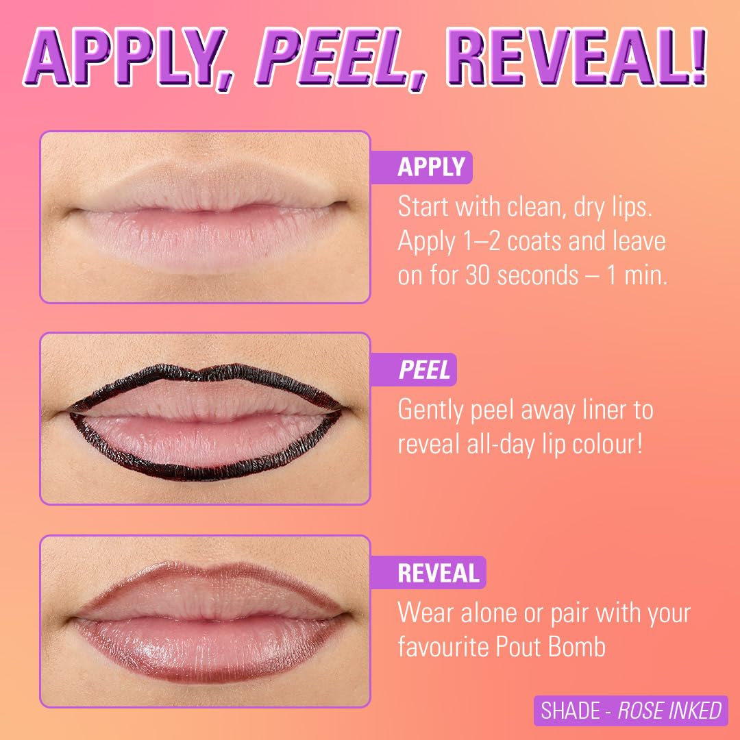 Revolution Beauty London, Lip Shift Ink Peel Off Lip Liner Stain, Long-Lasting with Matte Finish, Vegan & Cruelty-Free, Bitten Cherry