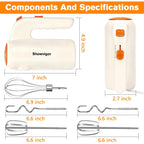 Hand Mixer, 5-Speed Electric Whisk With Turbo Boost Includes 5 Stainless Steel Attachments - Great Stand Mixer Alternative For Baking Cakes, Bread & More
