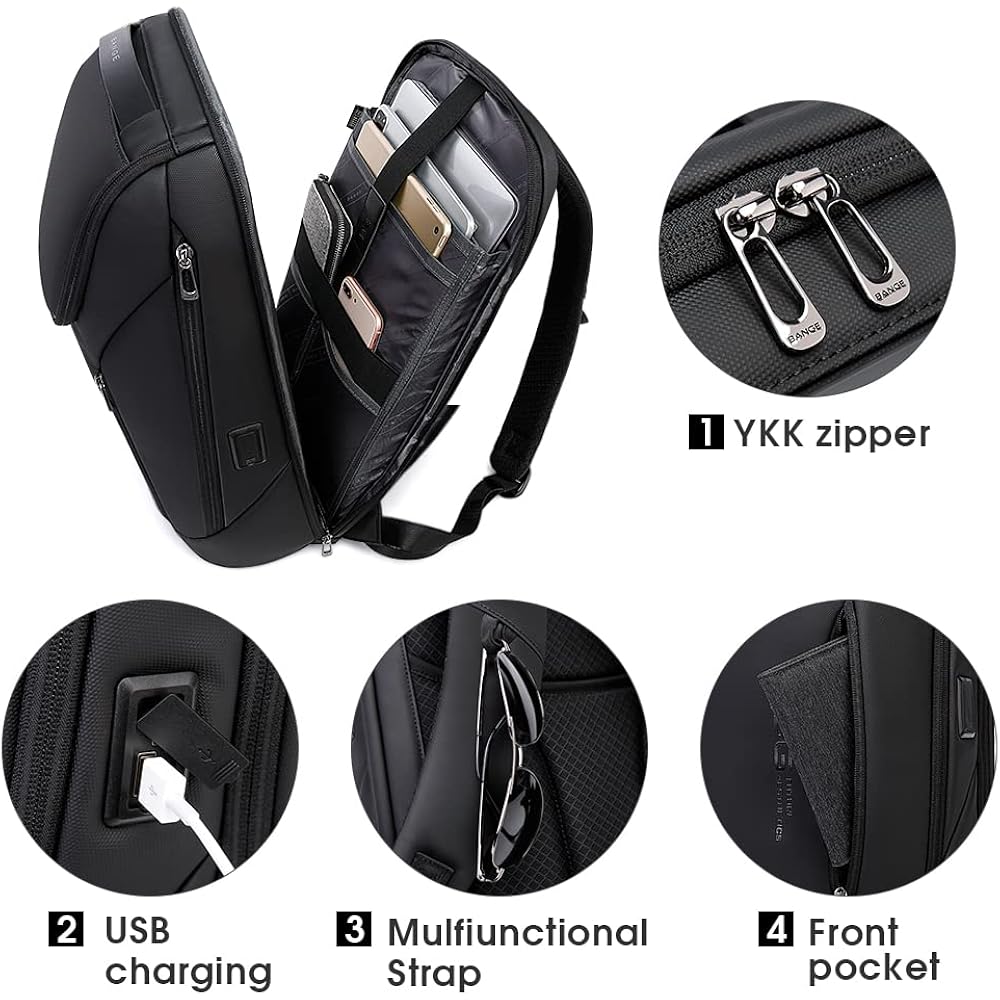 Bange Business Smart Backpack Waterproof Fit 15.6 Inch Laptop Backpack With Usb Charging Port,Travel Durable Backpack