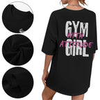 Funny Workout Shirts Women Oversized Weightlifting Graphic Tshirt Gym Girl with Attitude Tees Gym Lover Tops Black