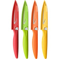 VITUER Paring knife, 4PCS Paring knives (4 Knives and 4 Knife cover), 4 Inch Peeling Fruit and Vegetable Knife, Ultra Sharp Kitchen Knives, German Steel, PP Plastic Handle