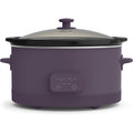 Bella 6.0 Qt Programmable Slow Cooker, Ceramic Nonstick Coating, Adjustable Temperature & Cooking Times, Dishwasher Safe Stoneware Pot & Tempered Glass Lid, Tangle Free Cord Wrap, Plum