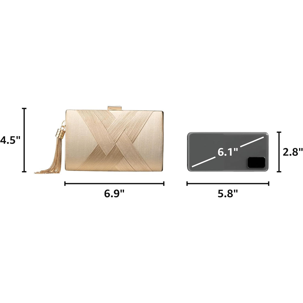 Clutch Purses For Women Tassel Evening Clutch Bag Cross Body & Shoulder Bag For Wedding Night Out Party