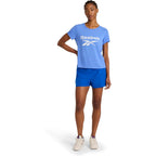 Reebok Women's Crewneck T-Shirt, Standard Fit, Lightweight Stretch Poly Soft Jersey Fab Ultramarine