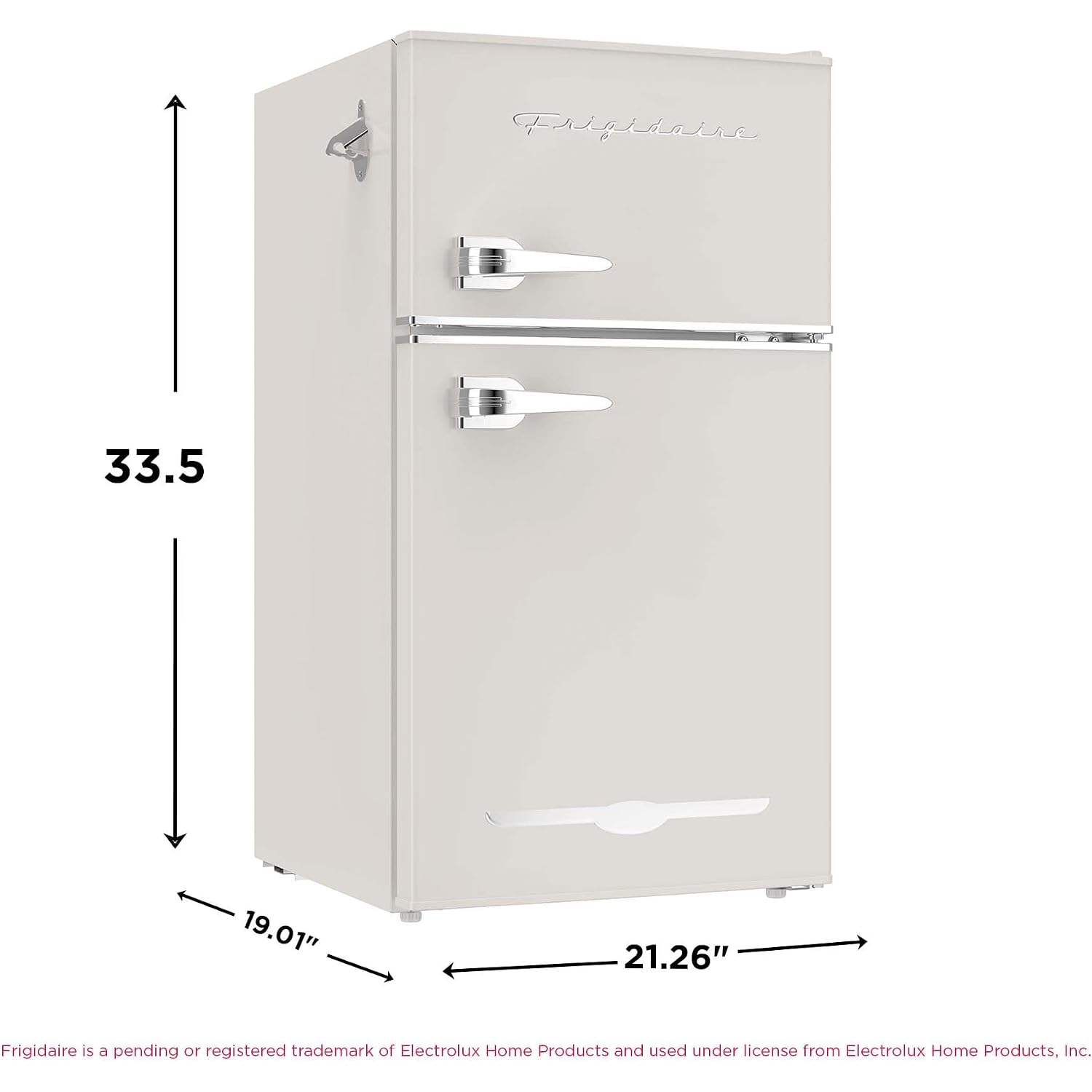 Frigidaire Efr840-Cream Efr840 Retro Mini Fridge With Freezer & Side Bottle Opener-Small 2 Door Refrigerator For Office Bar Or College Dorm Room-3.1 Cu Ft (Cream)