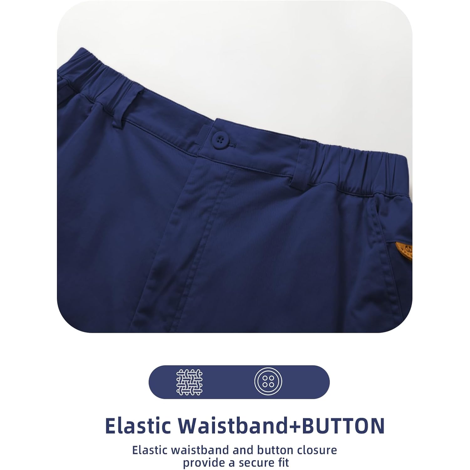 Allzero Men'S Casual Shorts 9" Classic-Fit Golf Shorts For Men Cotton Elastic Waist Multi Pockets