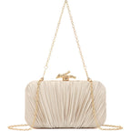 Freie Liebe Clutch Purses for Women Evening Bag Pleated Clutch Bag with Chain for Wedding Party | with Chain, for Wedding Party