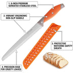 Vituer Bread Knife With Cover, 8 Inch Serrated Bread Knife For Homemade Bread, Bread Cutter Ideal For Slicing Homemade Bread, Bagels, Cake (8-Inch Blade With 5-Inch Handle)
