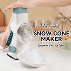 Rotary Ice Shaver Manual White - Stainless Steel Blade, Quick Labor-Saving Handle, Safe Stable Suction Base, Home Using Snow Cone Machine For All Ice Cubes