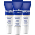 Vaseline Lip Therapy Advanced Healing 3-Pack – White Petroleum Moisturizing Lip Balm For Extremely Dry Lips, 0.35 Oz Ea