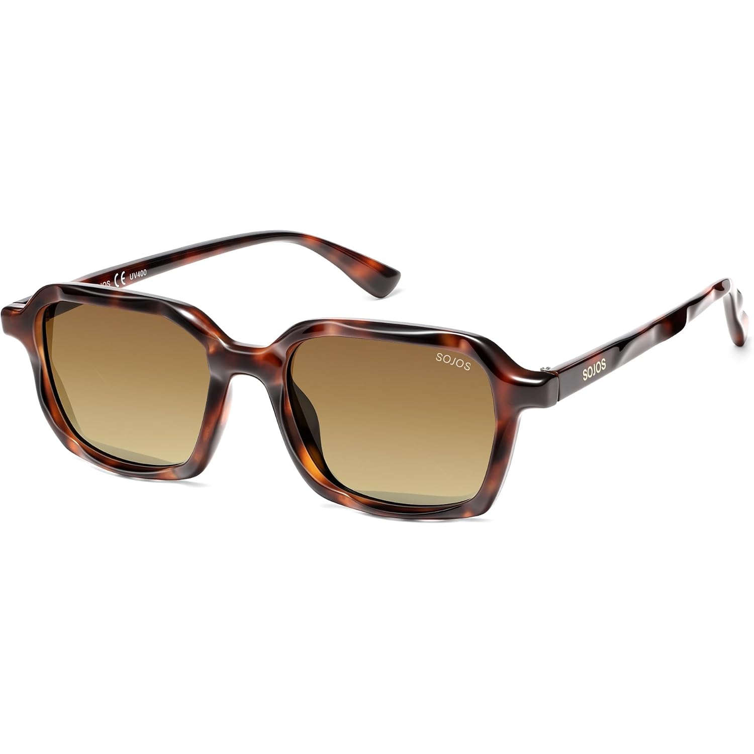 Sojos Trendy Polarized Square Sunglasses For Women Men,Fashion Rectangle Shades Wavy Pattern Frame Uv400 Protected Sj2698