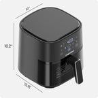 Chefman Air Fryer – 4 Qt Compact Airfryer For Quick & Easy Meals, Features Hi-Fry Technology For Extra Crisp, Easy-View Window, Touch Controls With 4 Presets, Nonstick & Dishwasher Safe Basket - Black