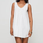 Womens Babydoll Tank Dress Y2K Lace Trim Square Neck Mini Dress Loose Aesthetic Sleeveless Flowy Backless Short Sundress
