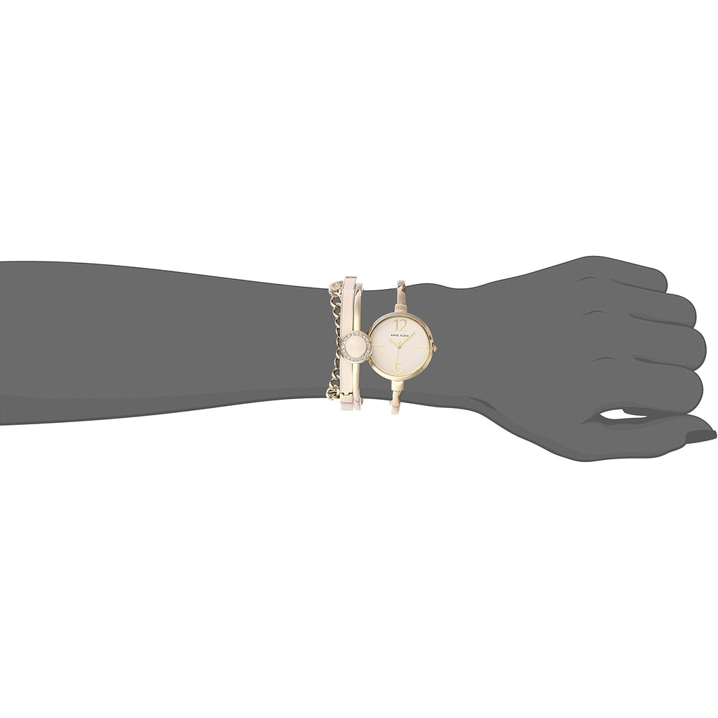 Anne Klein Women'S Bangle Watch And Premium Crystal Accented Bracelet Set
