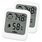 Hatusoku Pack Of 2 Digital Thermometer And Hygrometer With Comfort Face Display, Hygrometer, Stand, Magnet, Hanging, Simple, Infectious Disease Prevention, Heat Stroke Prevention