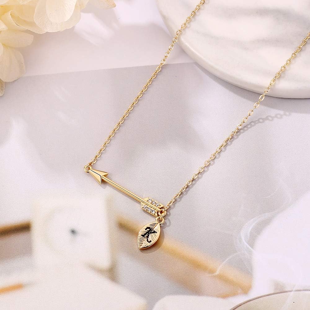 IEFLIFE Graduation Gifts for Her - 14K Gold Plated Arrow Initial Graduation Necklace Class of 2026 Gifts College Gift for Women Best Friends Sister