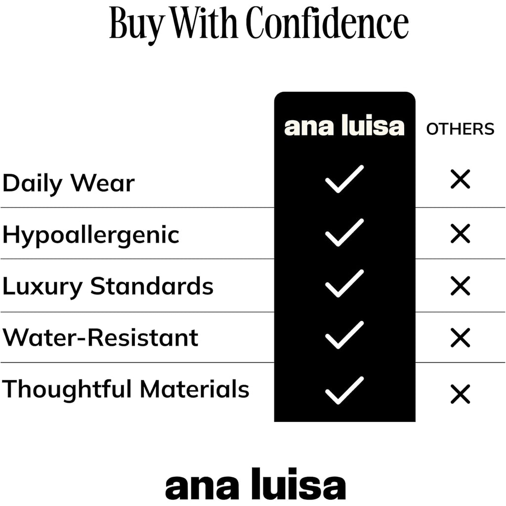 Ana Luisa Asher Small Huggie Hoop Earrings for Women - 14K Gold Plated, Silver Rhodium Plated and Two Tone Styles - Hypoallergenic, Tarnish-Free - Ana Luisa Jewelry - Stylish Gold Hoop Earrings