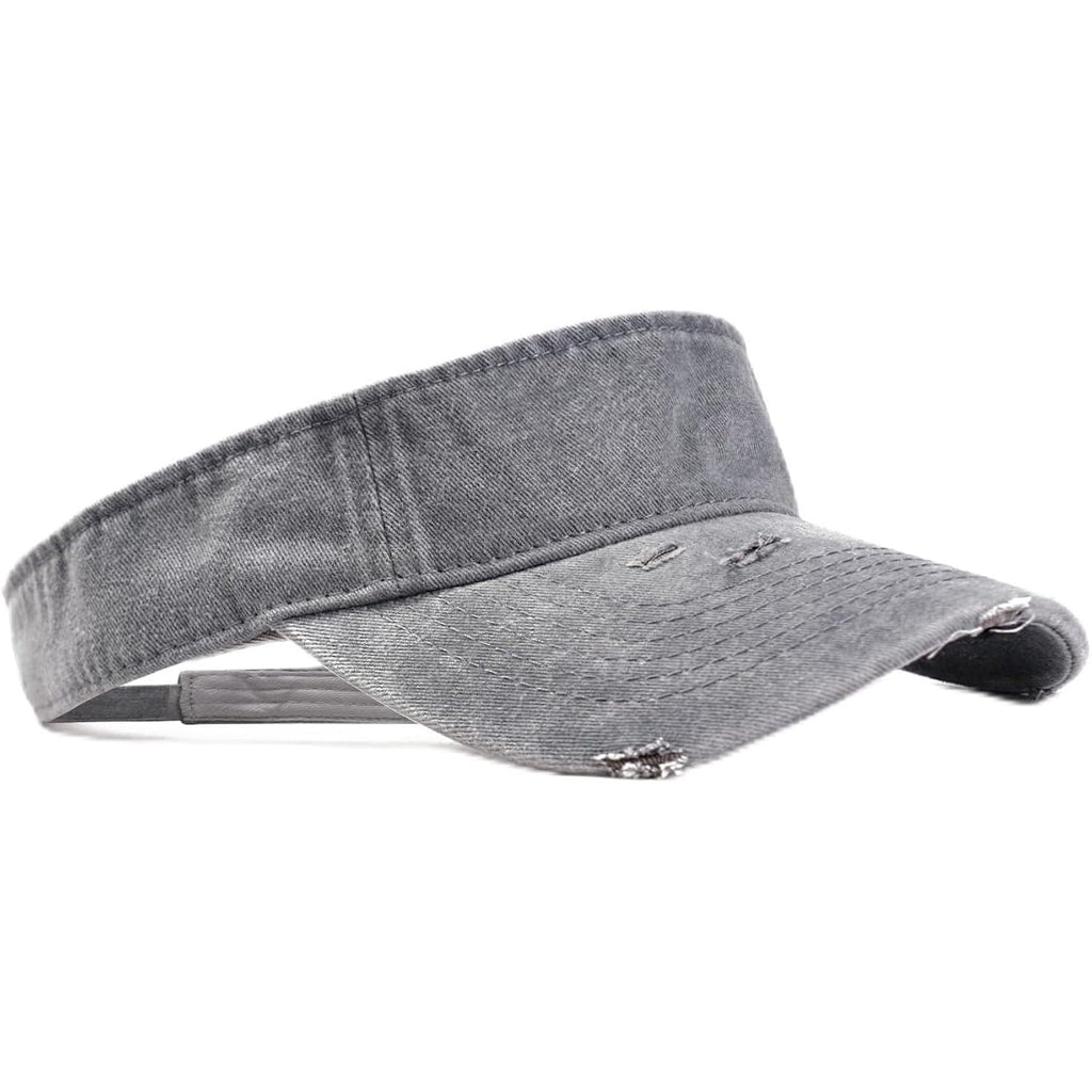 ANDICEQY Sport Retro Ripped Sun Visor Hats Adjustable Empty Top Baseball Cap Cotton Ball Caps for Women and Men