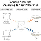 18 X 18 Pillow Inserts (Set Of 2) - 18 Inch Square Interior Sofa Throw Pillow With 100% Cotton Cover - Decorative Pillow Insert Pair - White Couch Pillow